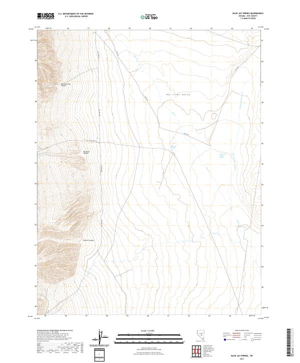 US Topo 7.5-minute map for Blue Jay Spring NV