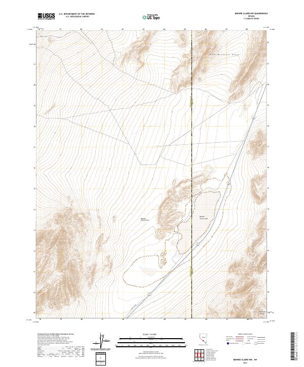 US Topo 7.5-minute map for Bonnie Claire NW NV