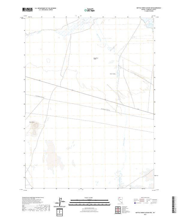US Topo 7.5-minute map for Bottle Creek Slough NW NV