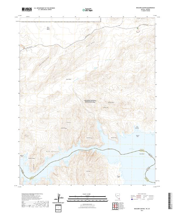 US Topo 7.5-minute map for Boulder Canyon NVAZ