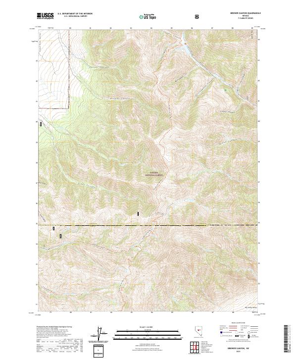 US Topo 7.5-minute map for Brewer Canyon NV