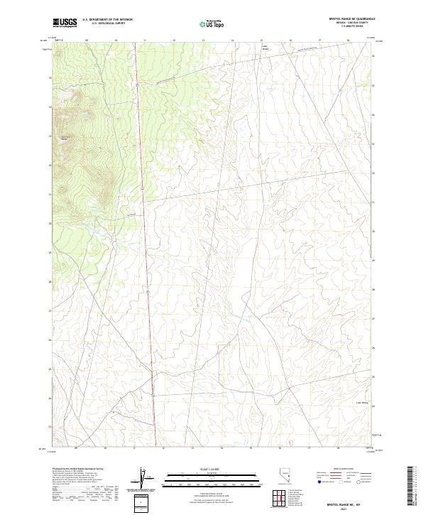 US Topo 7.5-minute map for Bristol Range NE NV