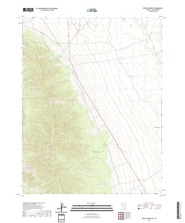 US Topo 7.5-minute map for Bristol Range SE NV