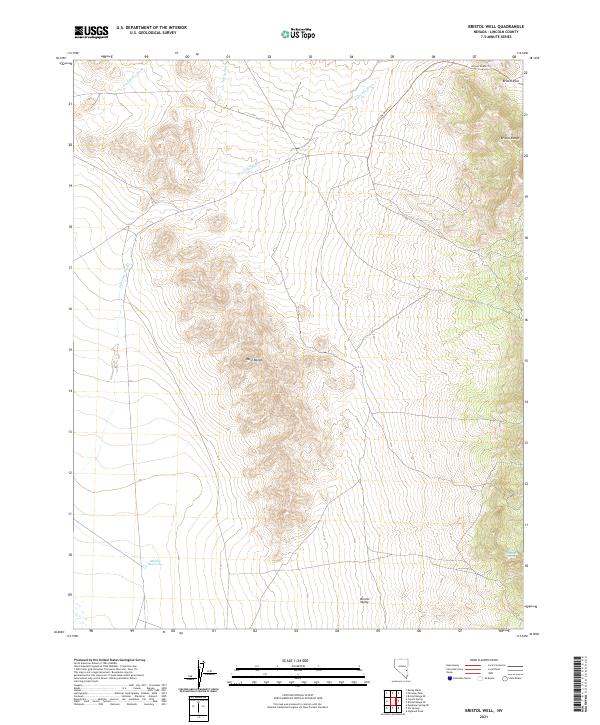 US Topo 7.5-minute map for Bristol Well NV