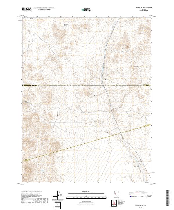 US Topo 7.5-minute map for Broken Hills NV