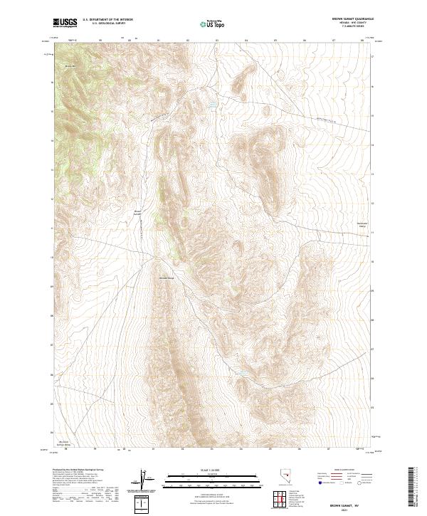 US Topo 7.5-minute map for Brown Summit NV