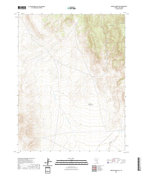 US Topo 7.5-minute map for Brown Summit NW NV