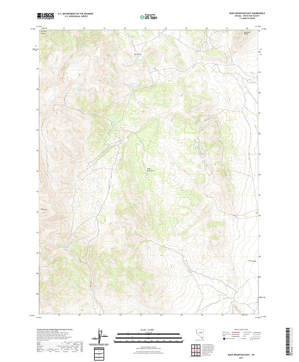 US Topo 7.5-minute map for Buck Mountain East NV