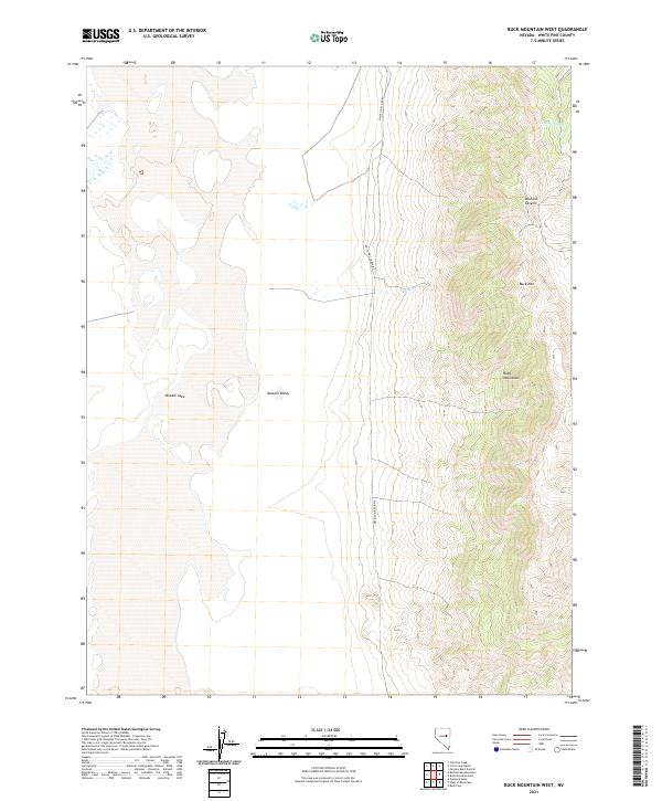 US Topo 7.5-minute map for Buck Mountain West NV