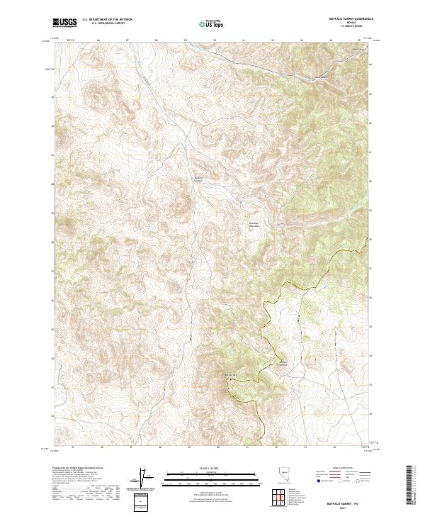 US Topo 7.5-minute map for Buffalo Summit NV