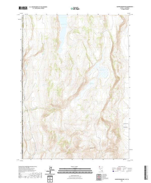 US Topo 7.5-minute map for Carter Reservoir NVCA