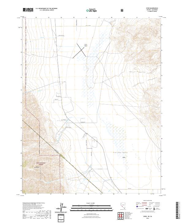 US Topo 7.5-minute map for Dyer NVCA