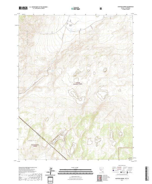 US Topo 7.5-minute map for Huntoon Spring NVCA