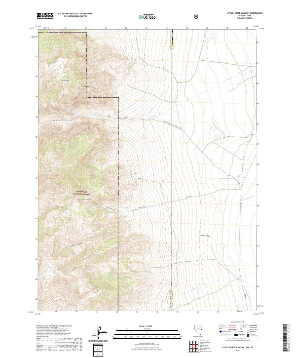 US Topo 7.5-minute map for Little Horse Canyon NVUT