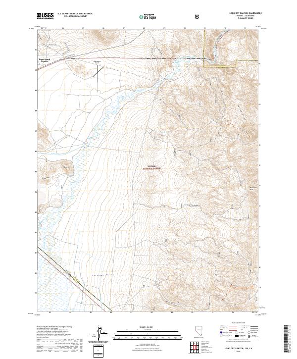 US Topo 7.5-minute map for Long Dry Canyon NVCA