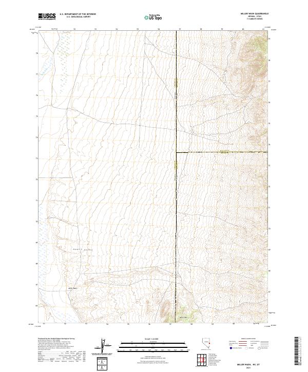 US Topo 7.5-minute map for Miller Wash NVUT