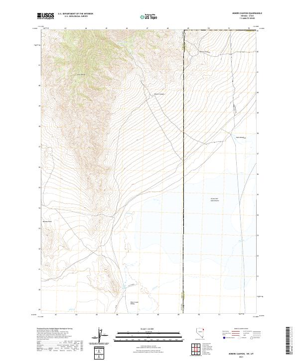 US Topo 7.5-minute map for Miners Canyon NVUT