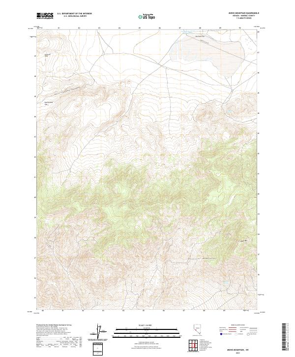 US Topo 7.5-minute map for Moho Mountain NV