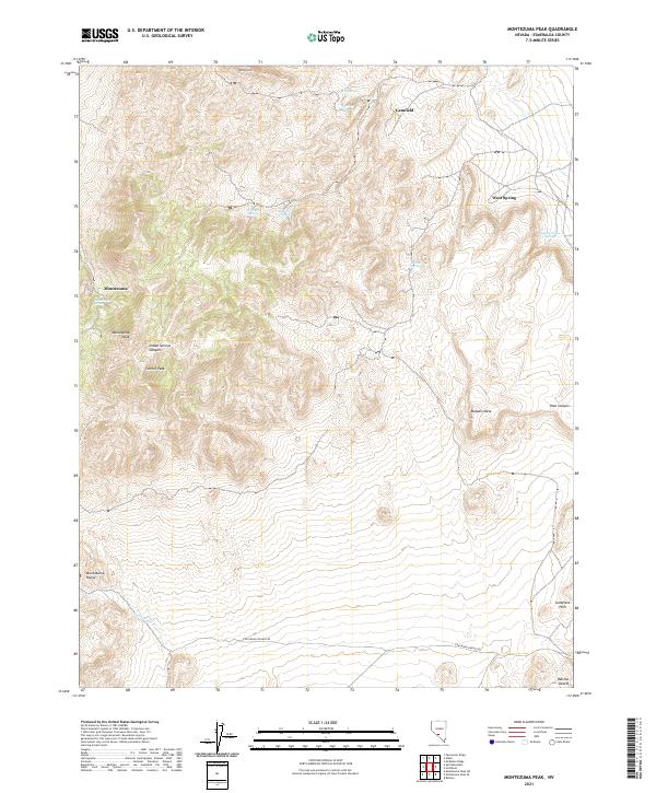 US Topo 7.5-minute map for Montezuma Peak NV