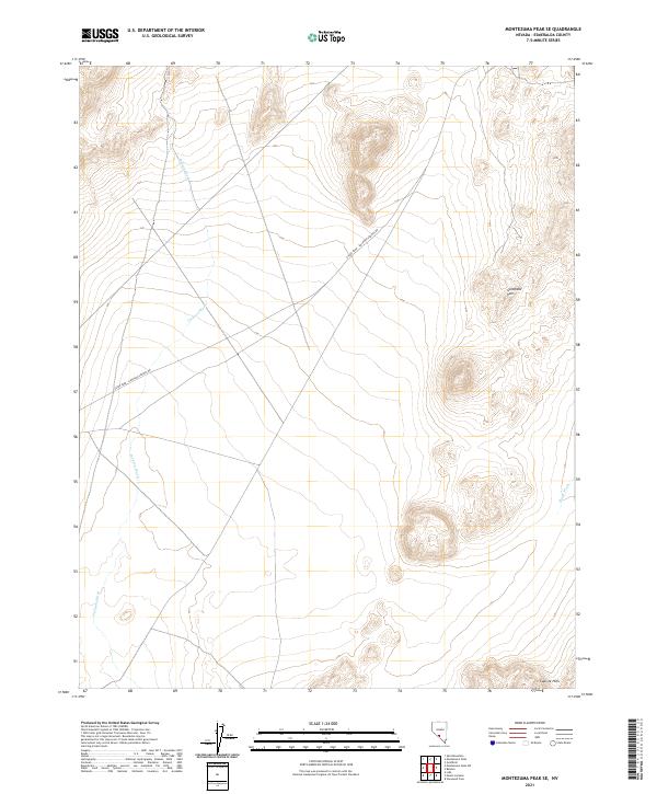 US Topo 7.5-minute map for Montezuma Peak SE NV