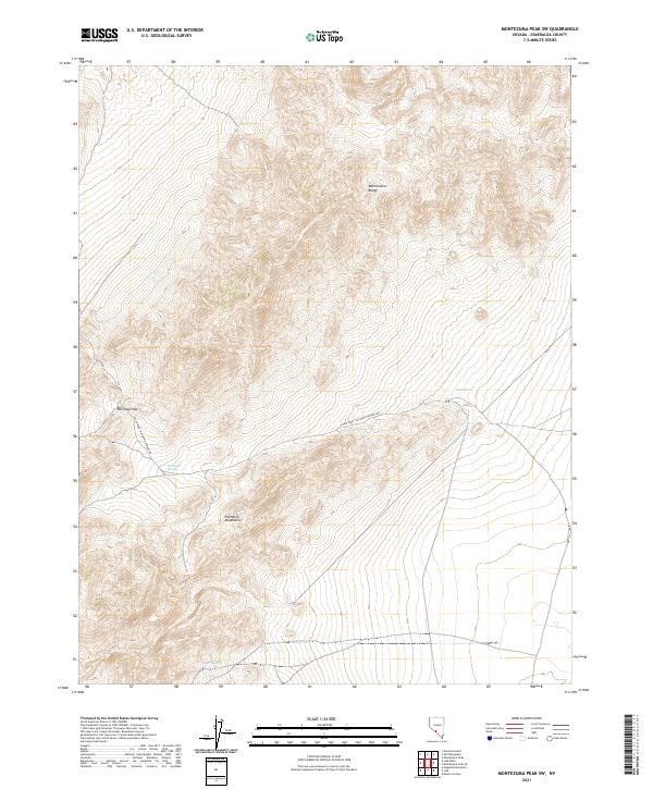 US Topo 7.5-minute map for Montezuma Peak SW NV