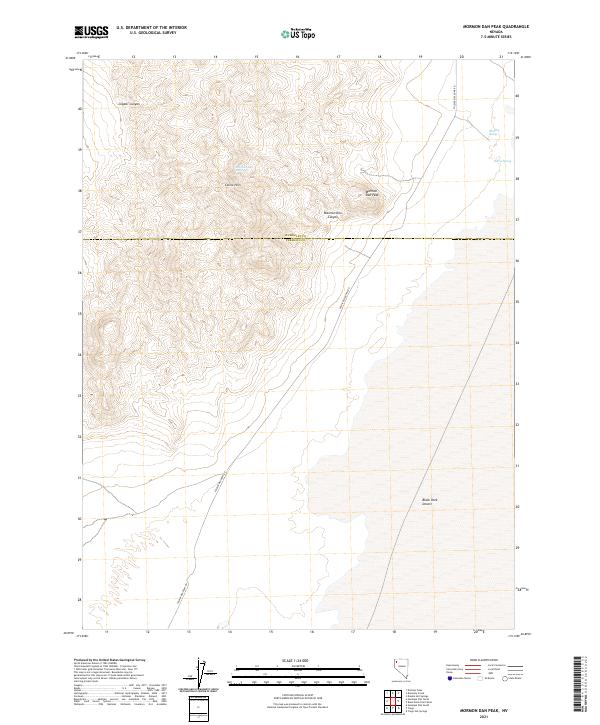 US Topo 7.5-minute map for Mormon Dan Peak NV