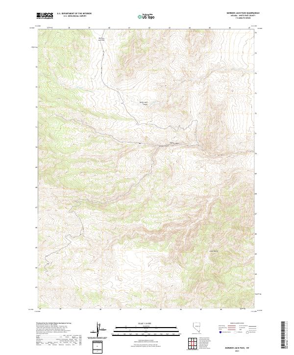 US Topo 7.5-minute map for Mormon Jack Pass NV