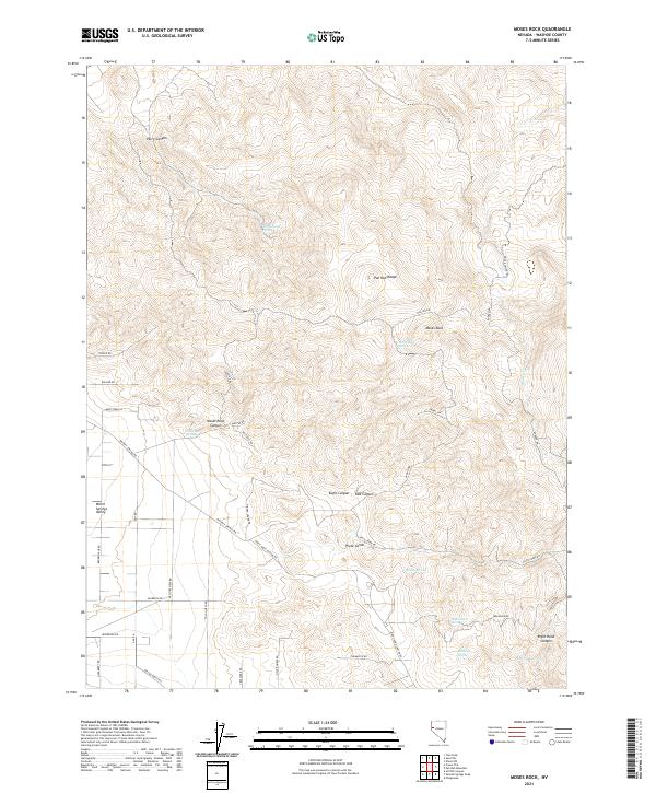 US Topo 7.5-minute map for Moses Rock NV