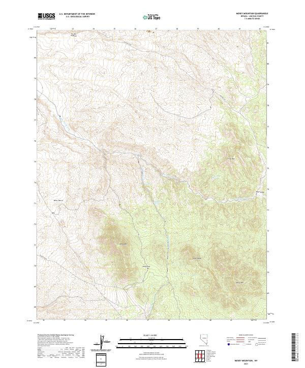 US Topo 7.5-minute map for Mosey Mountain NV