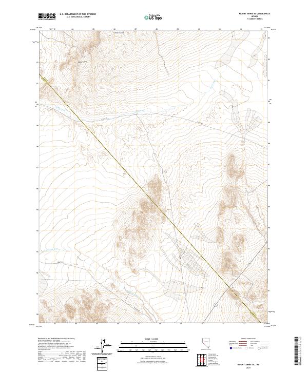 US Topo 7.5-minute map for Mount Annie SE NV