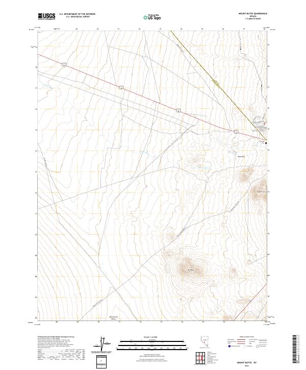 US Topo 7.5-minute map for Mount Butte NV