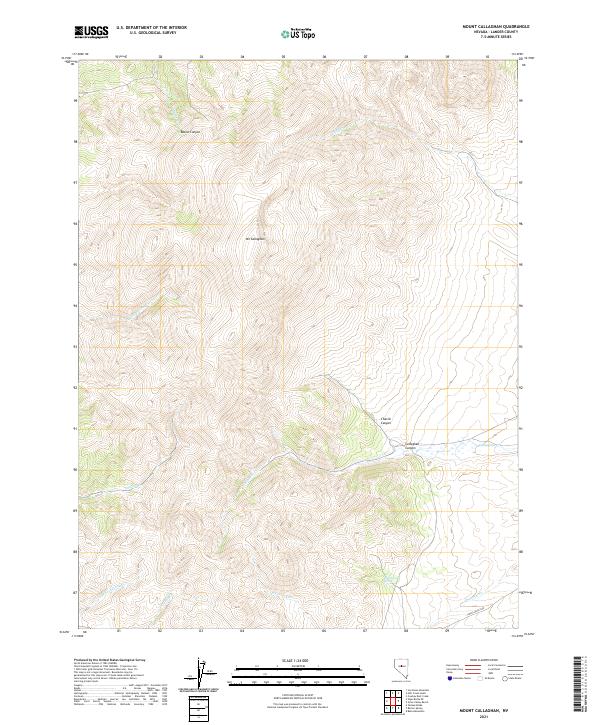 US Topo 7.5-minute map for Mount Callaghan NV