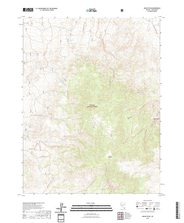 US Topo 7.5-minute map for Mount Etna NV