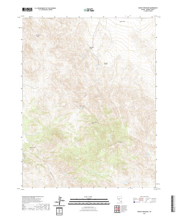 US Topo 7.5-minute map for Mount Ferguson NV