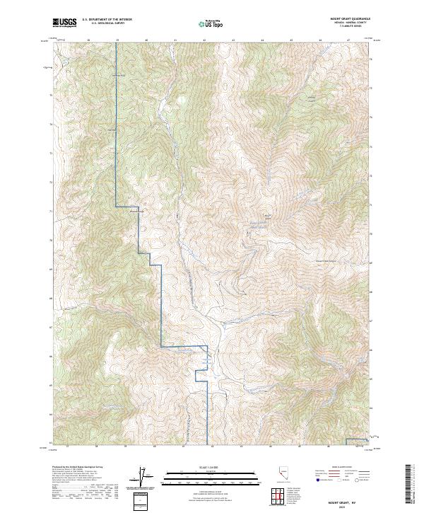 US Topo 7.5-minute map for Mount Grant NV