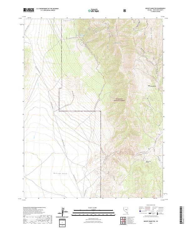 US Topo 7.5-minute map for Mount Hamilton NV