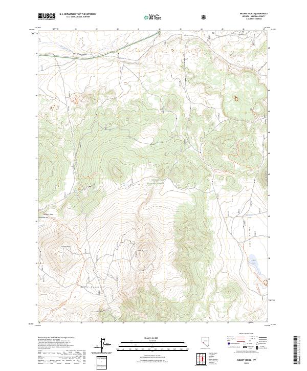 US Topo 7.5-minute map for Mount Hicks NV