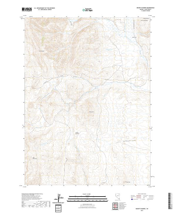 US Topo 7.5-minute map for Mount Ichabod NV