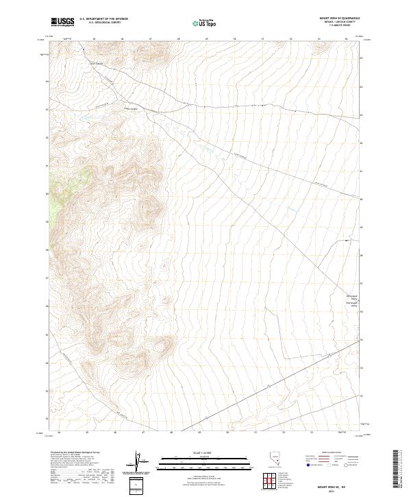 US Topo 7.5-minute map for Mount Irish SE NV