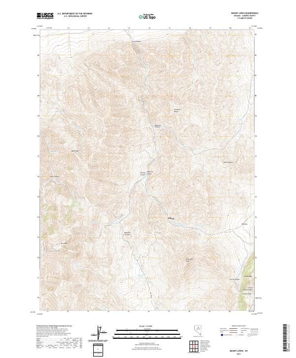 US Topo 7.5-minute map for Mount Lewis NV