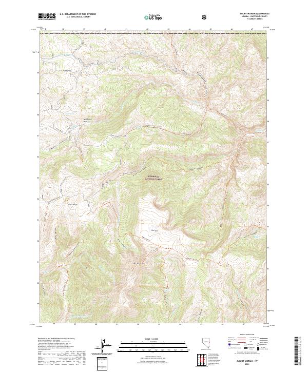 US Topo 7.5-minute map for Mount Moriah NV