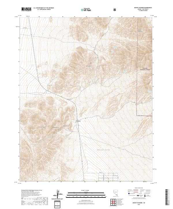 US Topo 7.5-minute map for Mount Schader NV