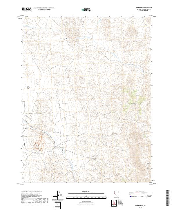 US Topo 7.5-minute map for Mount Siegel NV