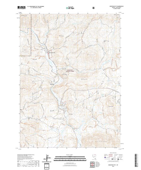 US Topo 7.5-minute map for Mountain City NV