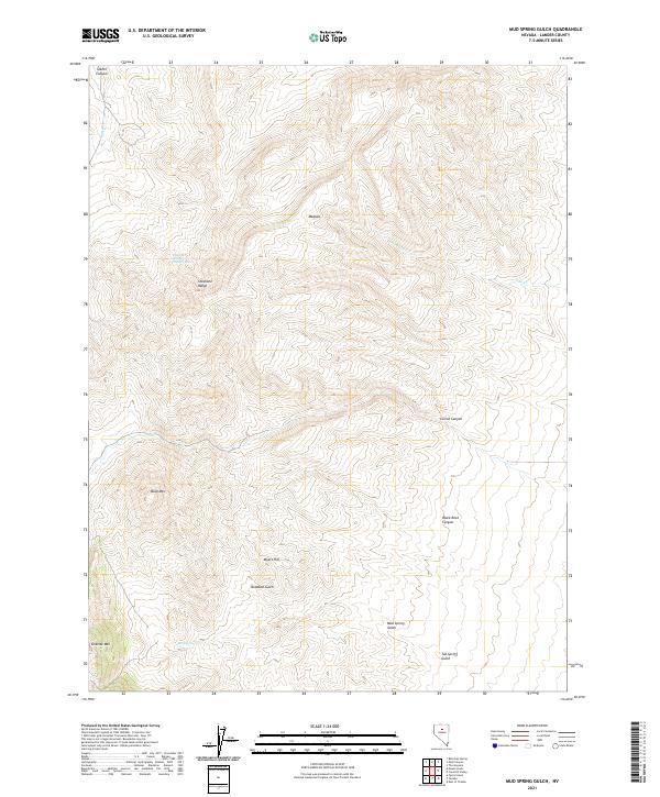 US Topo 7.5-minute map for Mud Spring Gulch NV