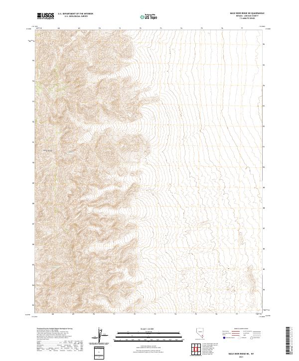 US Topo 7.5-minute map for Mule Deer Ridge NE NV