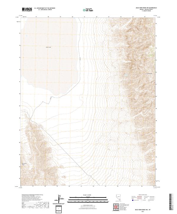 US Topo 7.5-minute map for Mule Deer Ridge NW NV