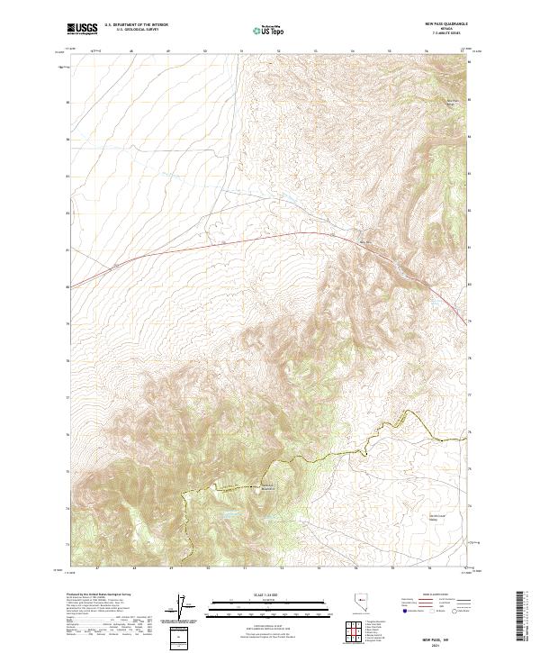 US Topo 7.5-minute map for New Pass NV