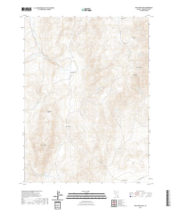 US Topo 7.5-minute map for New York Peak NV