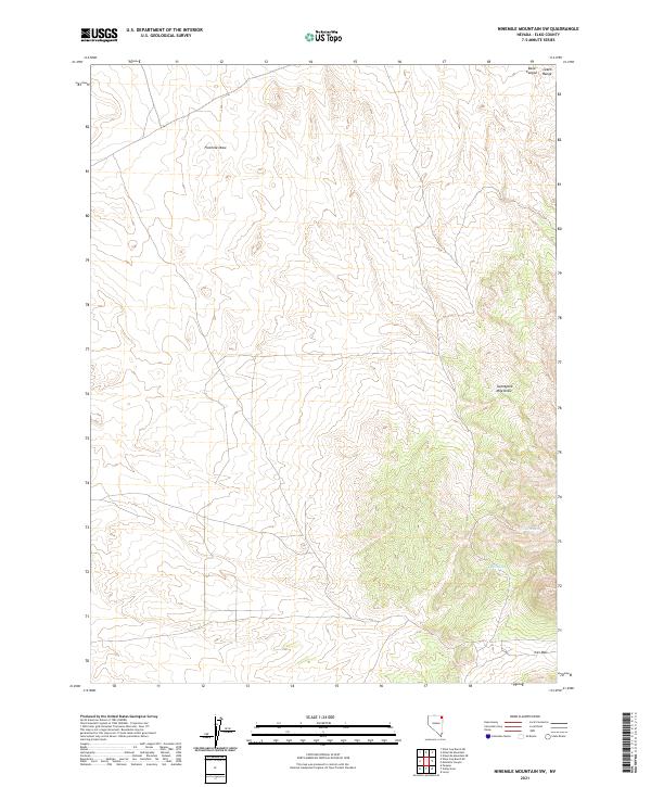 US Topo 7.5-minute map for Ninemile Mountain SW NV